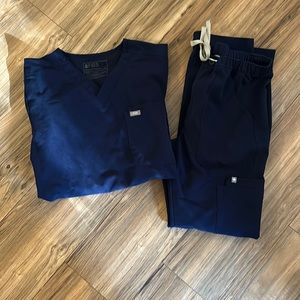 Figs scrub set- navy blue